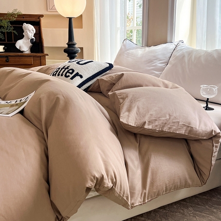 91家纺网 家纺一手货源 找家纺 （总）棉立方家纺 2023新款亲肤全棉纯色单品套件系列-单独被套