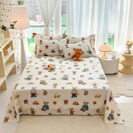 91家纺网 家纺一手货源 找家纺 （总）棉立方家纺 2024新款全棉喷气印花四件套单品系列-床单