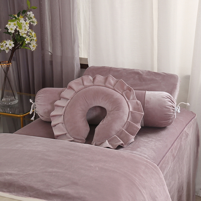 91家纺网 家纺一手货源 找家纺 琪宝阁 2024新款丽丝绒美 容床罩套件-荷花 荷花-豆沙