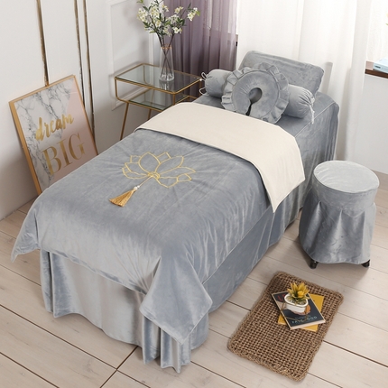 91家纺网 家纺一手货源 找家纺 （总）琪宝阁 2024新款丽丝绒美 容床罩套件-荷花