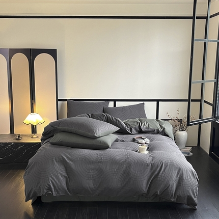 雅居纺家纺 2024新款100%全棉三层纱提花四件套 圆舞曲