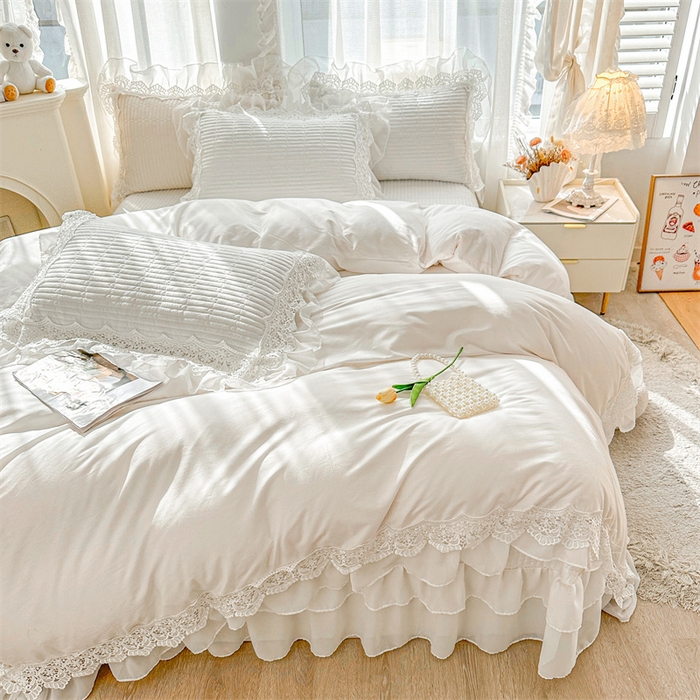 91家纺网 家纺一手货源 找家纺 （总）虹星家纺 2024新款A类全棉夹棉床盖四件套-洛香忆梦