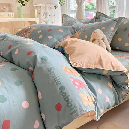 91家纺网 家纺一手货源 找家纺 （总）棉立方家纺 2024新款全棉喷气印花四件套单品系列-四件套