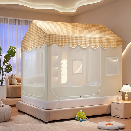 91家纺网 家纺一手货源 找家纺 （总）薇梦蚊帐 2025新款房子造型遮光防尘蚊帐