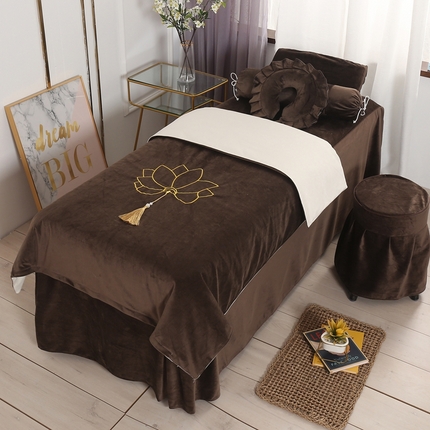 91家纺网 家纺一手货源 找家纺 （总）琪宝阁 2024新款丽丝绒美 容床罩套件-荷花