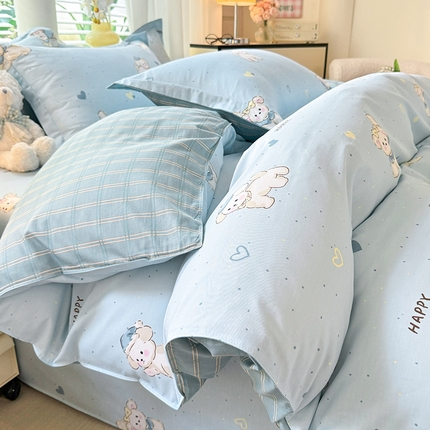 91家纺网 家纺一手货源 找家纺 （总）棉立方家纺 2024年6月新出款式全棉印花四件套单品系列-四件套