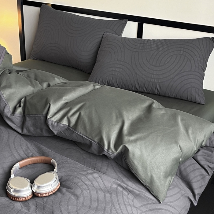 91家纺网 家纺一手货源 找家纺 雅居纺家纺 2024新款100%全棉三层纱提花四件套 圆舞曲