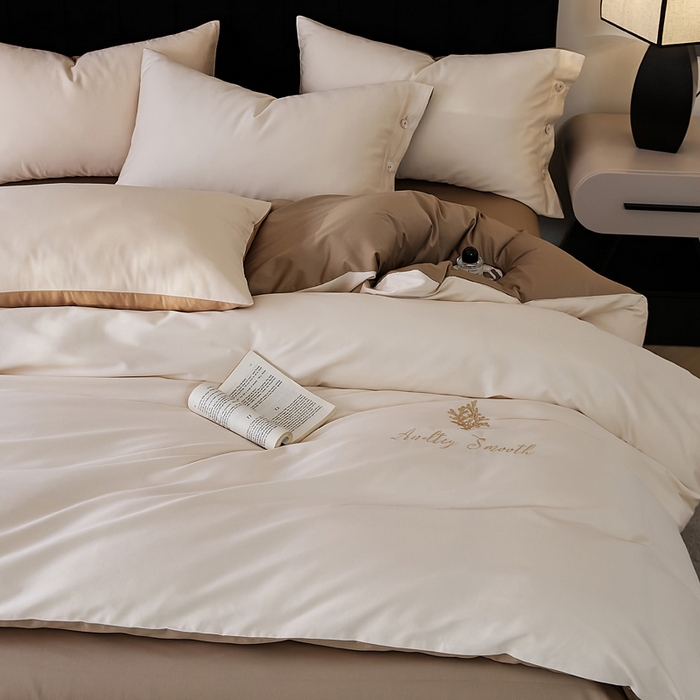 91家纺网 家纺一手货源 找家纺 2024新款60S长绒棉珊瑚绣花款四件套-告白系列（常规版） 告白-米咖