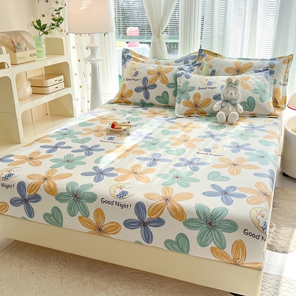 91家纺网 家纺一手货源 找家纺 （总）棉立方家纺 2024新款全棉喷气印花四件套单品系列-床笠