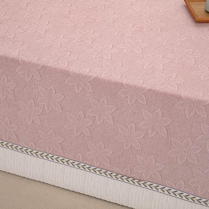 91家纺网 家纺一手货源 找家纺 手艺人家纺 2025新款雪尼尔提花复合炕盖榻榻米炕垫 XK3725粉