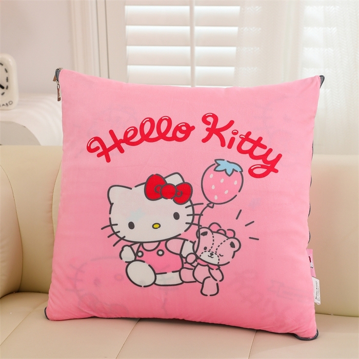 91家纺网 家纺一手货源 找家纺 照世家纺 2024新款三丽鸥印花抱枕被（控价59、82、109、139） 凯蒂猫