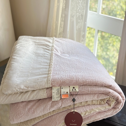 91家纺网 家纺一手货源 找家纺 （总）U被家纺 2025新款亲肤舒适法式贴边韩国绒豆豆被被子被芯