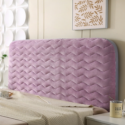 91家纺网 家纺一手货源 找家纺 怡源梦 2024新款波浪纹单面床头罩 紫色