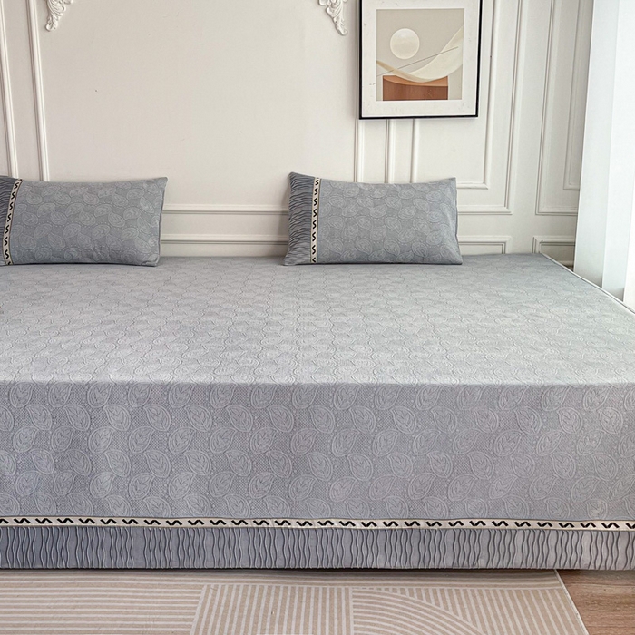 91家纺网 家纺一手货源 找家纺 手艺人家纺 2025新款雪尼尔提花复合炕盖榻榻米炕垫 XK3723灰