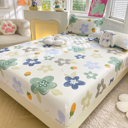 91家纺网 家纺一手货源 找家纺 （总）棉立方家纺 2024新款全棉喷气印花四件套单品系列-床笠