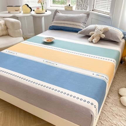 91家纺网 家纺一手货源 找家纺 （总）棉立方家纺 2024新款全棉喷气印花四件套单品系列-床笠