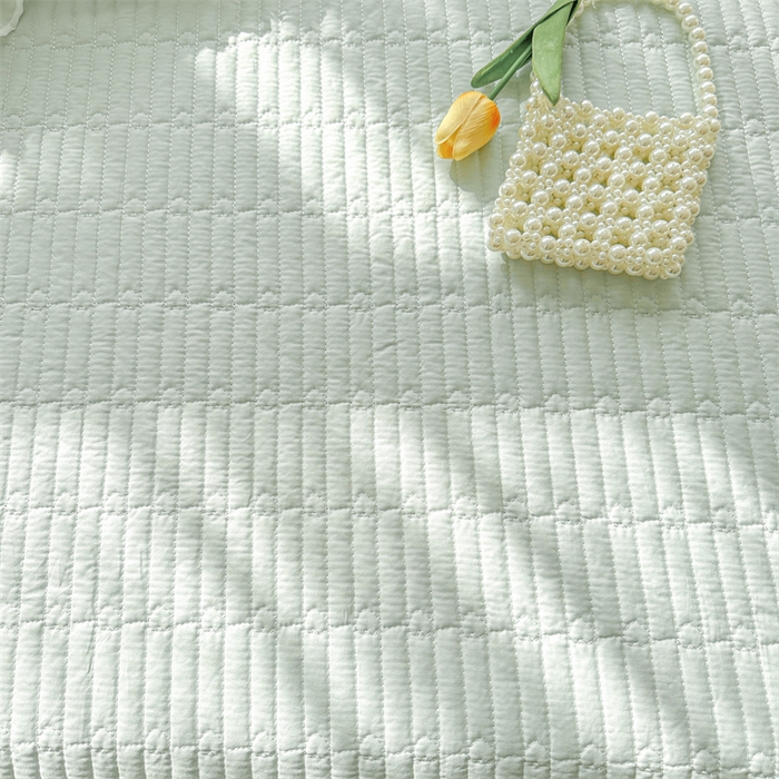 91家纺网 家纺一手货源 找家纺 虹星家纺 2024新款A类全棉夹棉床盖-洛香忆梦 洛香忆梦-薄荷绿