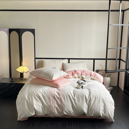 （总）雅居纺家纺 2024新款100%全棉简约提花四件套