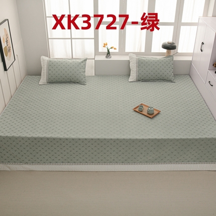 手艺人家纺 2024新款雪尼尔提花复合炕盖 XK3727绿