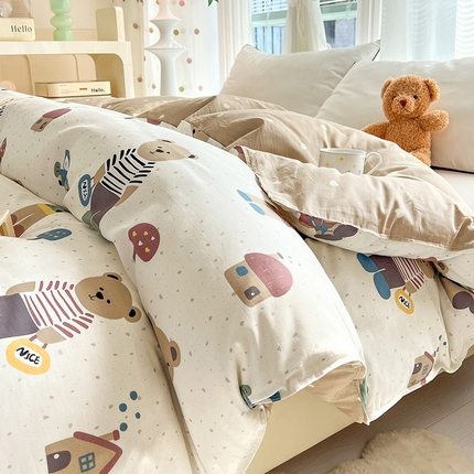 91家纺网 家纺一手货源 找家纺 （总）棉立方家纺 2024新款全棉喷气印花四件套单品系列-被套