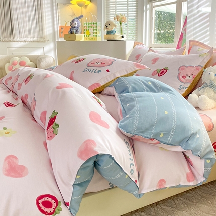 91家纺网 家纺一手货源 找家纺 （总）棉立方家纺 2024新款全棉喷气印花四件套单品系列-四件套