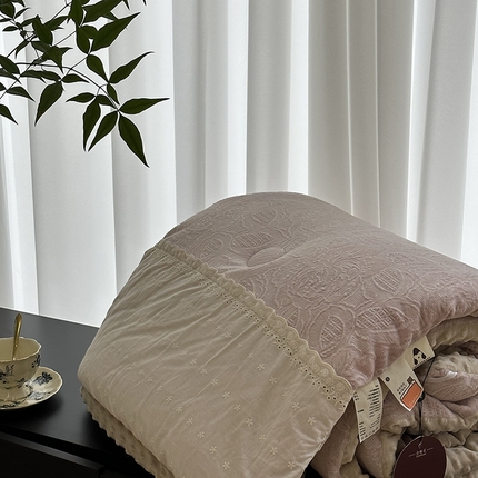 91家纺网 家纺一手货源 找家纺 （总）U被家纺 2025新款法式贴边韩国绒豆豆被被子被芯