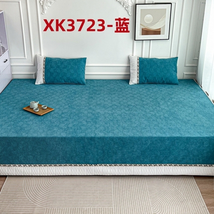 手艺人家纺 2025新款雪尼尔提花复合炕盖榻榻米炕垫 XK3723蓝