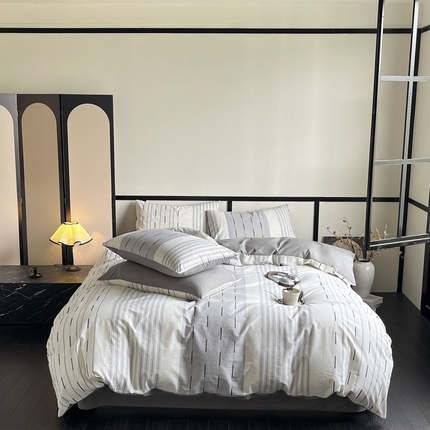 91家纺网 家纺一手货源 找家纺 （总）雅居纺家纺 2024新款100%全棉简约提花四件套