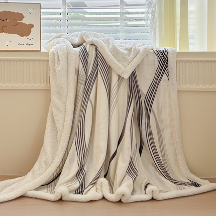 91家纺网 家纺一手货源 找家纺 悦织湾家纺 2025秋冬新款高克重加厚羊羔绒毛毯毯子跨境专供外贸出口电商直播热播款 莱茵河灰