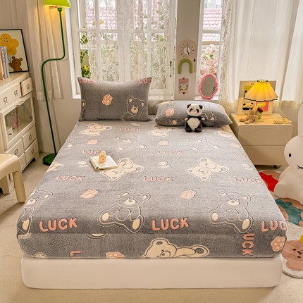 91家纺网 家纺一手货源 找家纺 （总）悦织湾家纺 2025新款加厚雪花绒印花床笠保暖牛奶绒床笠跨境专供外贸出口电商直播热销款