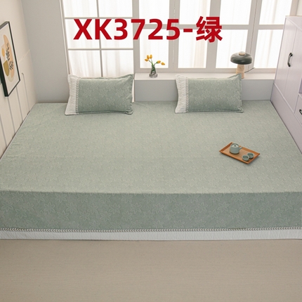 手艺人家纺 2024新款雪尼尔提花复合炕盖 XK3725绿