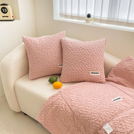 91家纺网 家纺一手货源 找家纺 （总）番茄+ 2025新款兔毛压花抱枕被