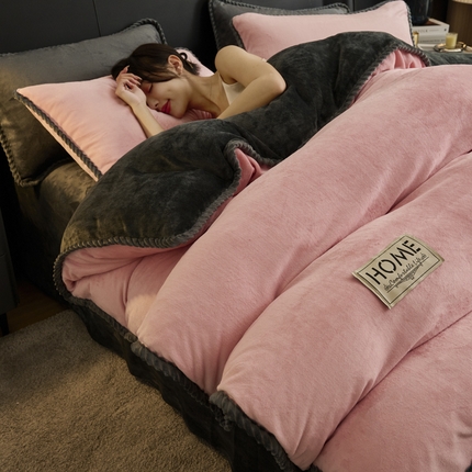 91家纺网 家纺一手货源 找家纺 （总）闲鱼家纺 2025新款牛奶绒拆卸被可拆卸四件套 