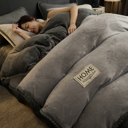 91家纺网 家纺一手货源 找家纺 （总）闲鱼家纺 2025新款牛奶绒拆卸被可拆卸四件套 