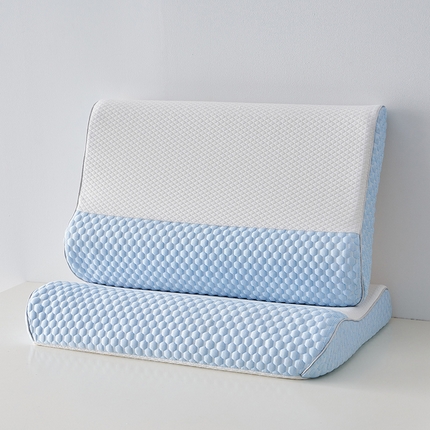 91家纺网 家纺一手货源 找家纺 鼎盛乳胶 2025新款豆豆牵引乳胶枕 蓝色