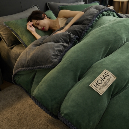 91家纺网 家纺一手货源 找家纺 （总）闲鱼家纺 2025新款牛奶绒拆卸被可拆卸四件套 