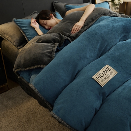 91家纺网 家纺一手货源 找家纺 （总）闲鱼家纺 2025新款牛奶绒拆卸被可拆卸四件套 