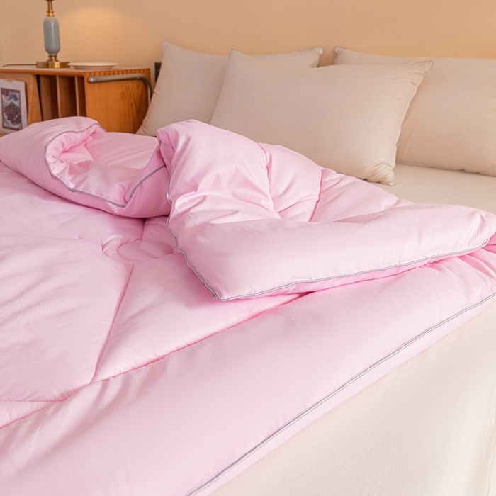 91家纺网 家纺一手货源 找家纺 2024新款亲肤澳洲羊毛被被子被芯 粉色