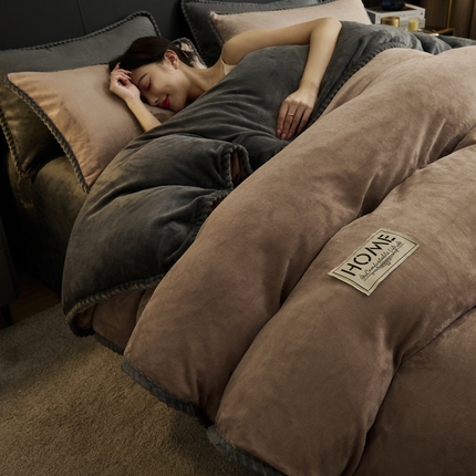 91家纺网 家纺一手货源 找家纺 （总）闲鱼家纺 2025新款牛奶绒拆卸被可拆卸四件套 