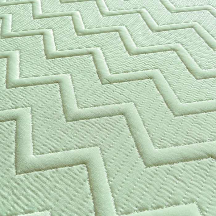 91家纺网 家纺一手货源 找家纺 悦织湾家纺 2025新款A类本色原棉大豆床笠 麦浪纹-果绿