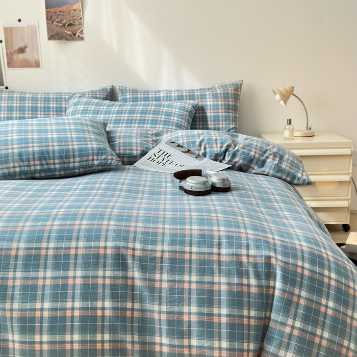 91家纺网 家纺一手货源 找家纺 清雅福 2024新款全棉A类水洗棉单品被套 映像-兰