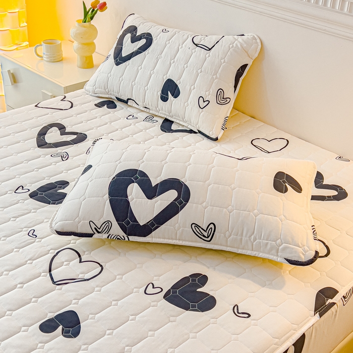 91家纺网 家纺一手货源 找家纺 寝居阁 2024新款13372全棉纯棉大豆纤维夹棉床笠 慢调时光