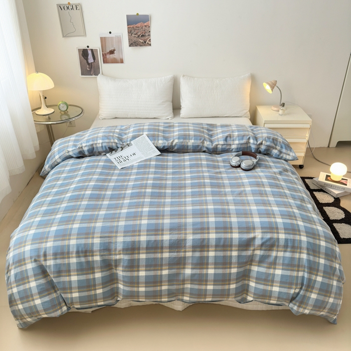 91家纺网 家纺一手货源 找家纺 清雅福 2024新款全棉A类水洗棉单品被套 简兮-兰