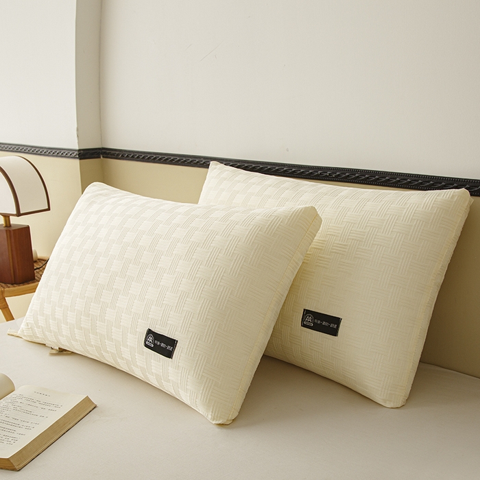 91家纺网 家纺一手货源 找家纺 织布人 2024新款枕芯A类华夫格美眠枕头高回弹不变形护颈助眠羽丝绒枕芯 A类华夫格美眠枕-白色48*74cm中枕/对