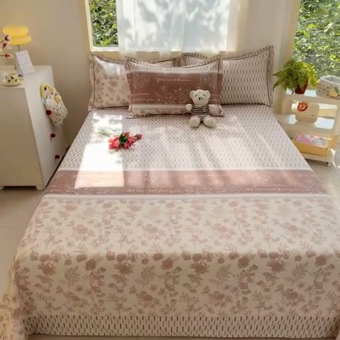 91家纺网 家纺一手货源 找家纺 家贝爱 2024新款JBA加厚圆角纯棉磨毛床单 芙拉