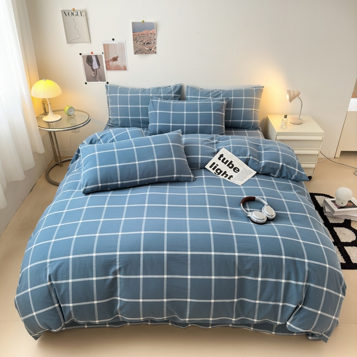 91家纺网 家纺一手货源 找家纺 清雅福 2024新款全棉A类水洗棉单品被套 米莱-灰