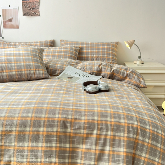 91家纺网 家纺一手货源 找家纺 清雅福 2024新款全棉A类水洗棉单品被套 映像-灰