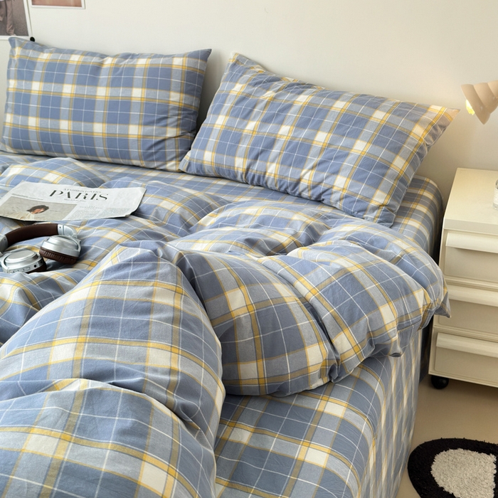 91家纺网 家纺一手货源 找家纺 清雅福 2025新款全棉A类水洗棉单枕套 初春格·兰