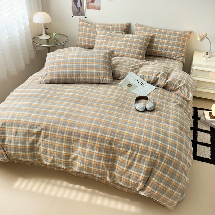 91家纺网 家纺一手货源 找家纺 清雅福 2024新款全棉A类水洗棉单品被套 映像-灰