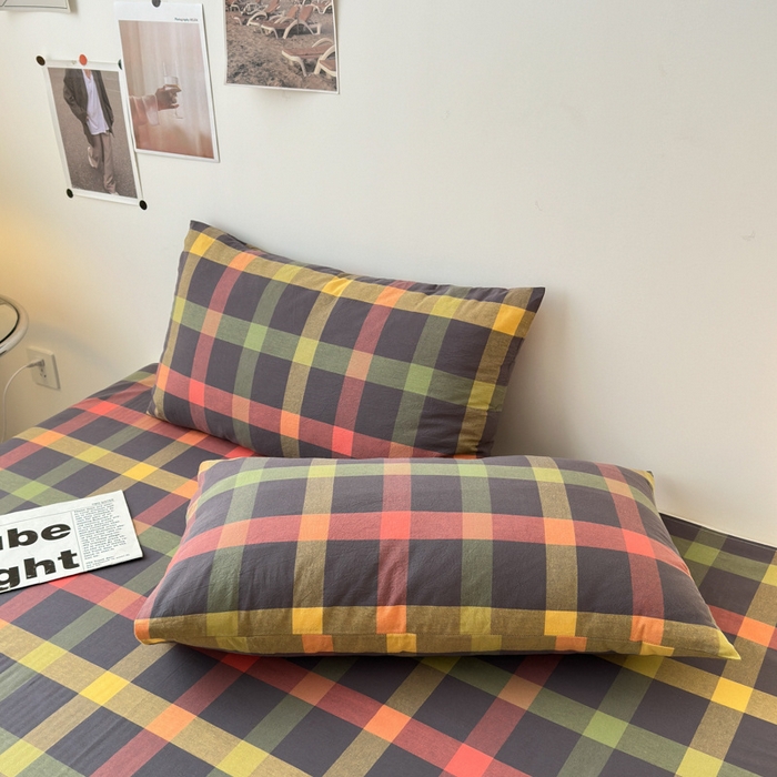 91家纺网 家纺一手货源 找家纺 清雅福 2025新款全棉A类水洗棉单枕套 晴空·灰